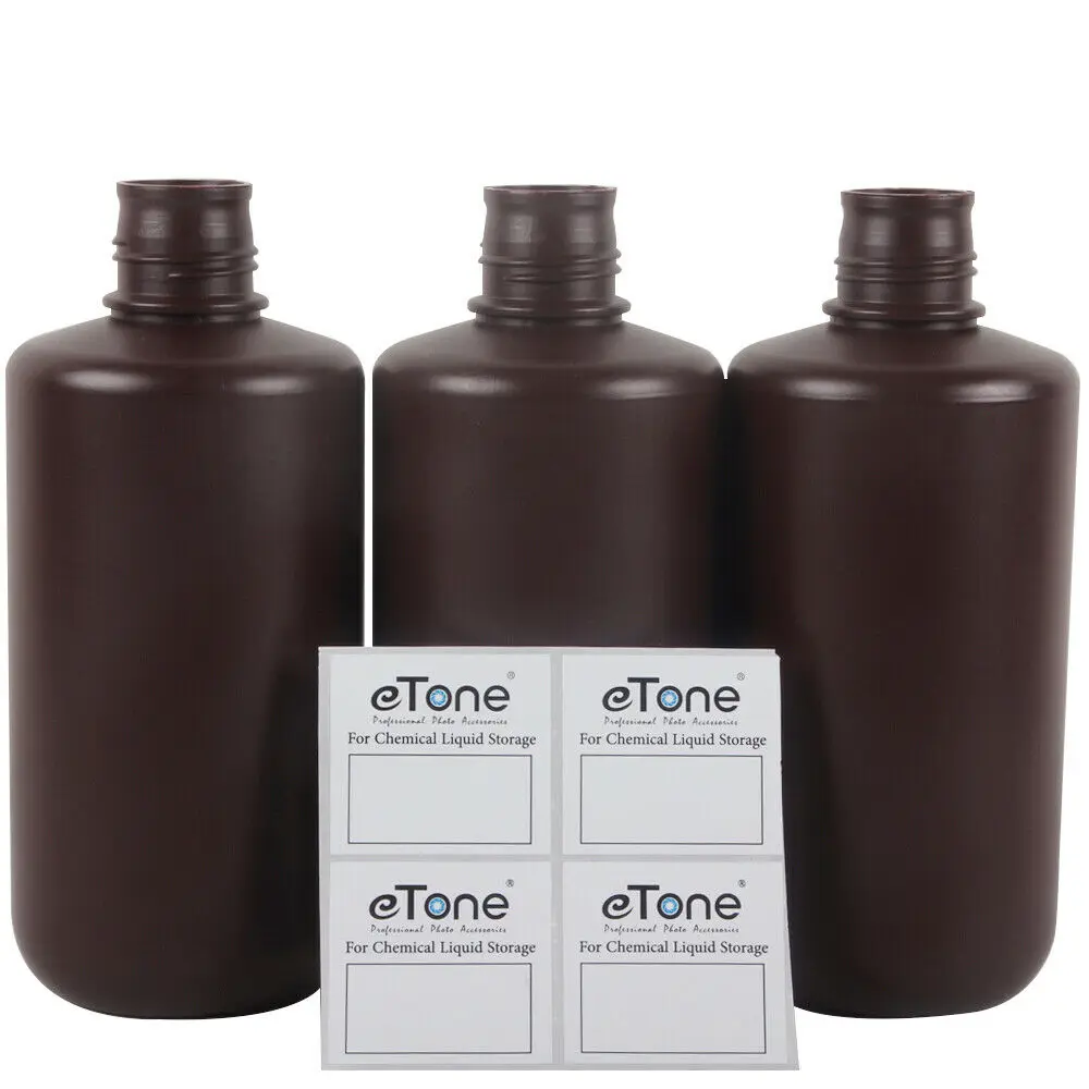 3x 1000ml Darkroom Film Developing Chemical Bottles Developer UV Resin 3D/LCD/DPL Printer Chemical Liquid Storage