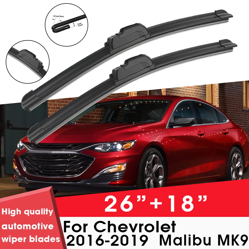 

Car Wiper Blade Blades For Chevrolet Malibu MK9 2016-2019 26"+18" Windshield Windscreen Clean Naturl Rubber Cars Wipers