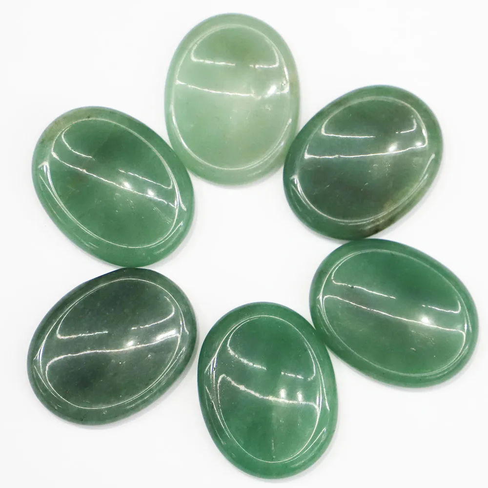 6pcs/lot Natural Oval Green Aventurine Stones Thumb Massagers Palm Energy Worry Therapy Healing Meditation Spiritual Minerales