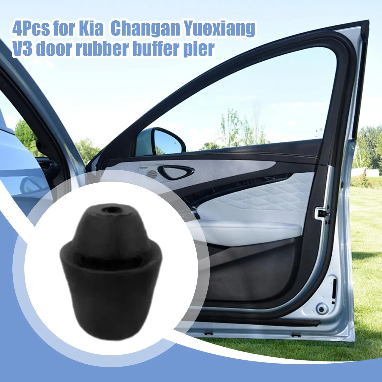 Black Automotive Door Stopper Buffer Rubber Bands Cushion Pad Bumper Rubber Stops Front Rear Door Protection ﻿