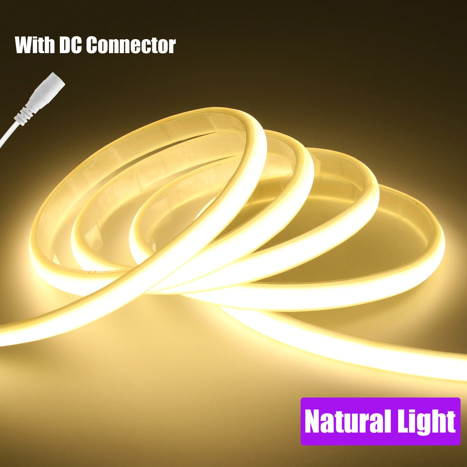 DC12V 24V COB-strip met 2PIN / DC-kabel IP67 Waterdicht Outdoor Home Decor Flexibel lint Touw LED-neonlicht 3000K 4000K 6000K
