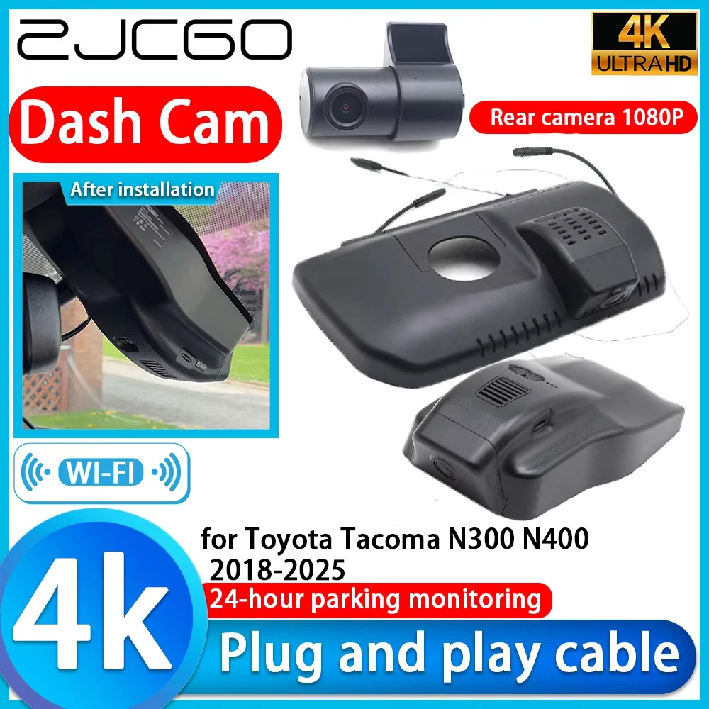 

ZJCGO for Toyota Tacoma N300 N400 2018-2025 4K DVR Dash Cam Car Camera 2160P UHD Sony Lens 24h Monitor Video Recorder Recording