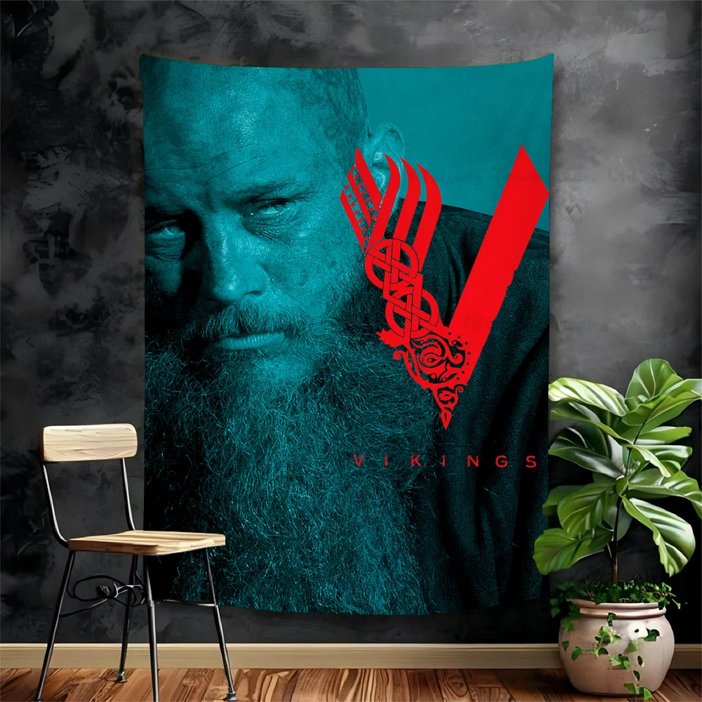 

Historical Drama V-Vikings Anime Tapestry Hanging Tarot Hippie Wall Rugs Dorm Home Decor