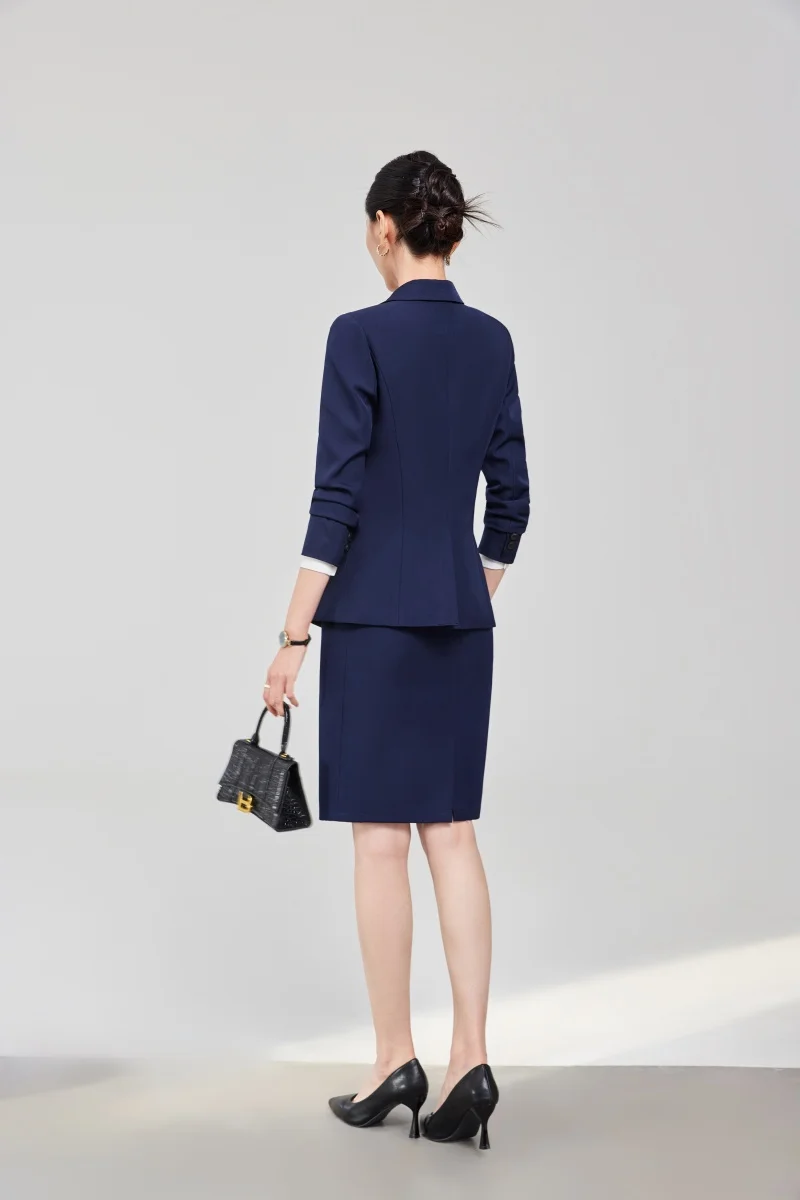 Alyssa-2024 fashionable professional womens new two-piece jacket + skirt. High quality business womens clothing