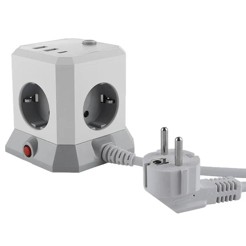 Rubik's Cube Socket Multifunctional Plug Block Plug-in Board European Standard American Standard Wiring Socket Band