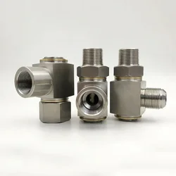 1PCS Hydraulic Rotary Joint Universal 360 Degree High Pressure Rotating Right Angle Inch Thread