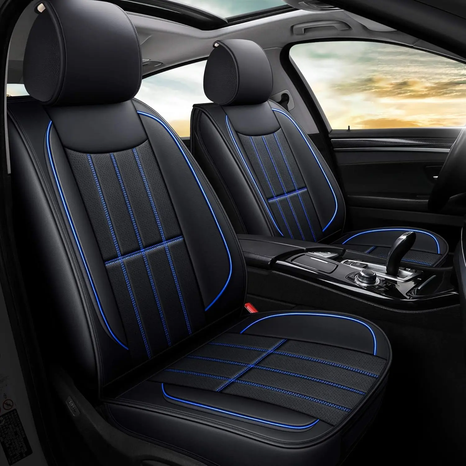 

Leather Car Seat Covers, Leatherette Automotive Vehicle Cushion Cover for Cars SUV Pick-up Truck, Universal Non-Slip Vehicle Cus