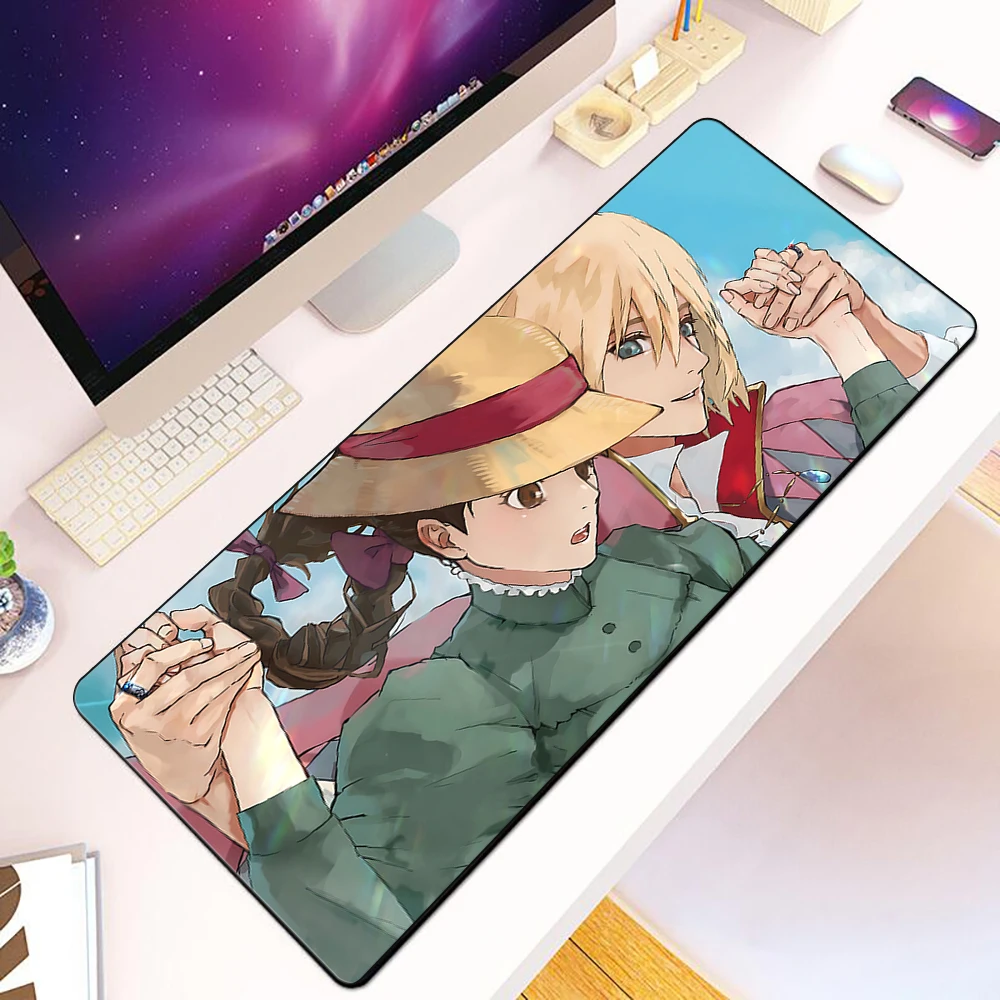 Classic Movie Moving Castle Mousepad HD Printing Computer Gamers Locking Edge Non-slip Mouse Pad XXL90x40cm Keyboard PC Desk Pad