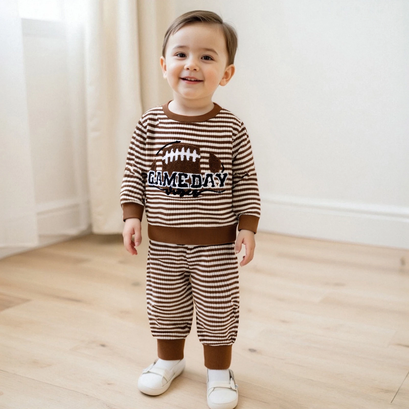 

Toddler Infant Baby Boys Autumn Clothing Long Sleeve Rugby Embroidery Sweatshirt Tops Pants Sets Newborn Clothes