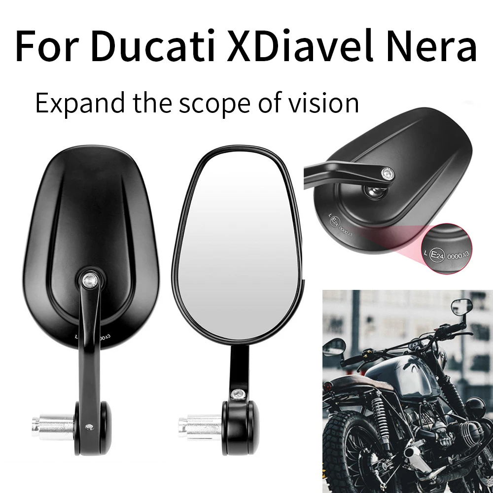 

Для Ducati XDiavel Nera Cruiser мотоциклетные зеркала заднего вида, боковые зеркала на руль, овальные, широкоугольные, из алюминиевого сплава