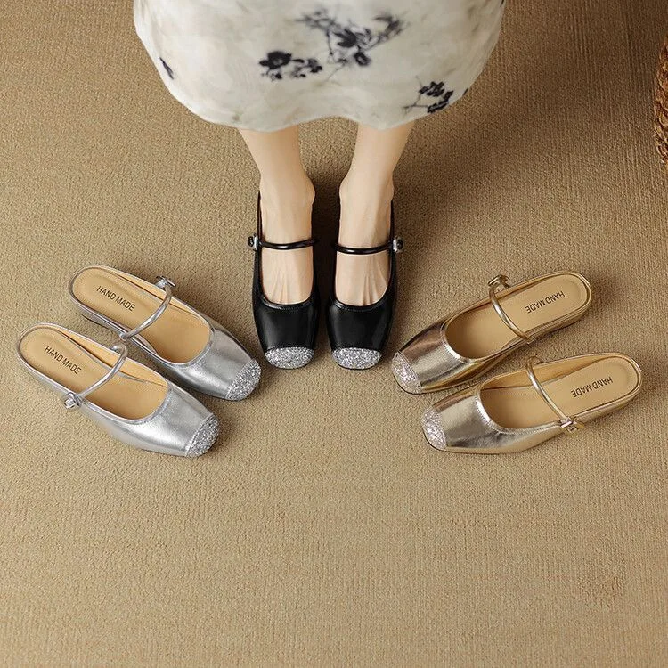 Shoes House Slippers Platform Low Cover Toe Slides Slipers Women Summer 2025 Mary Janes Rome Rubber Fabric Hoof Heels Shoes Wome