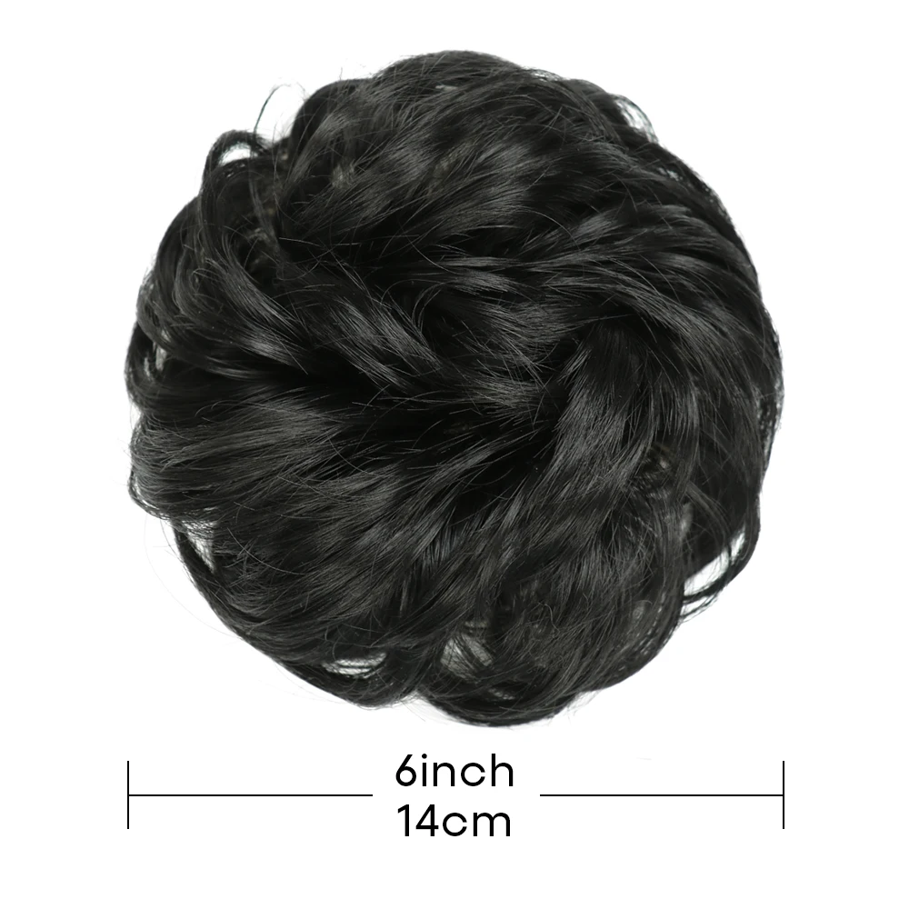 Elastic Band With Synthetic Hair Messy Bun Fashion Girls Curly Scrunchie Chignon With Elastic Band Hairpieces Donut For Women