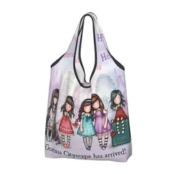 Custom Santoro Gorjuss Shopping Bags Women Portable Big Capacity Groceries Anime Beautiful Girl Tote Shopper