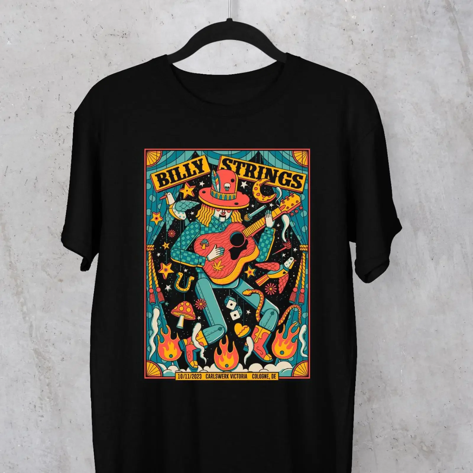 Billy Strings POSTER black Mens T Shirt Size S to 3XL vintage Washed Unisex Breathable Comfortable streetwear Casual graphic