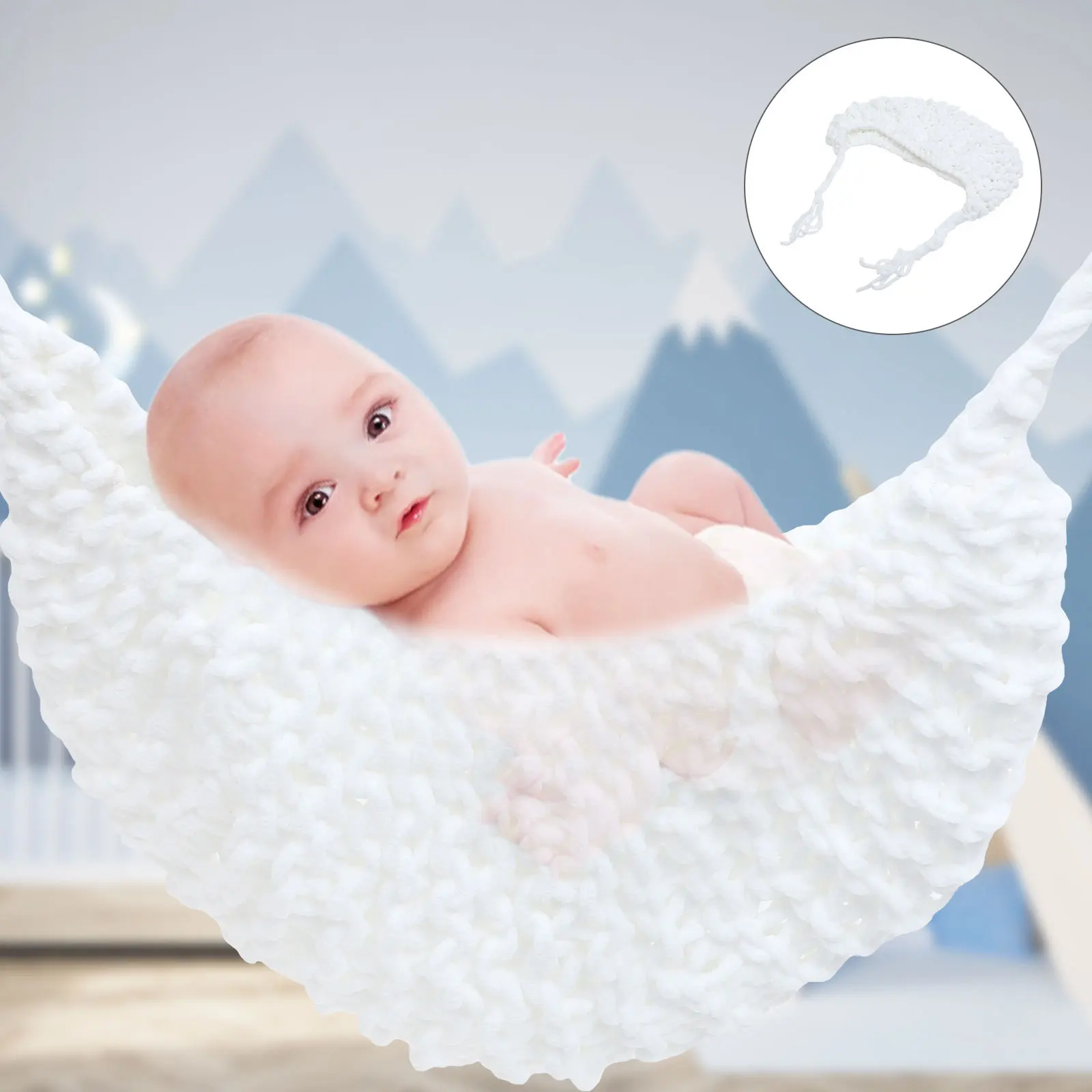 1 pz puntelli per fotografia per bambini mini amaca lavorata a maglia neonato foto outfit fotografia puntello regalo puntelli per foto