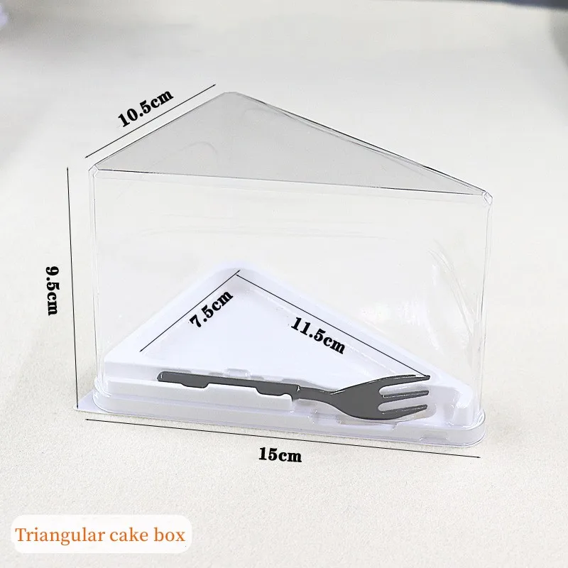 Customized productHinged Cake Slice Cheesecake Container Triangular Cake Box Plastic Food Product Packing Cake Packaging C