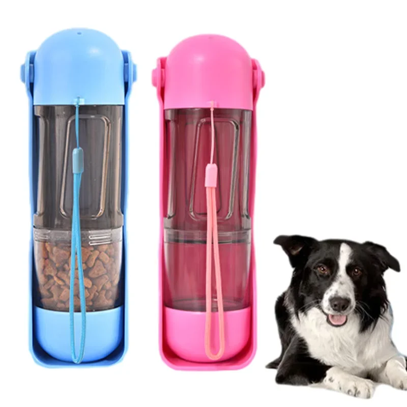 

Portable 4-in-1 Dog Water Bottle BPA Free Water Dispenser, Suitable For Outdoor Walking Pet Water Cup With Poo Bag