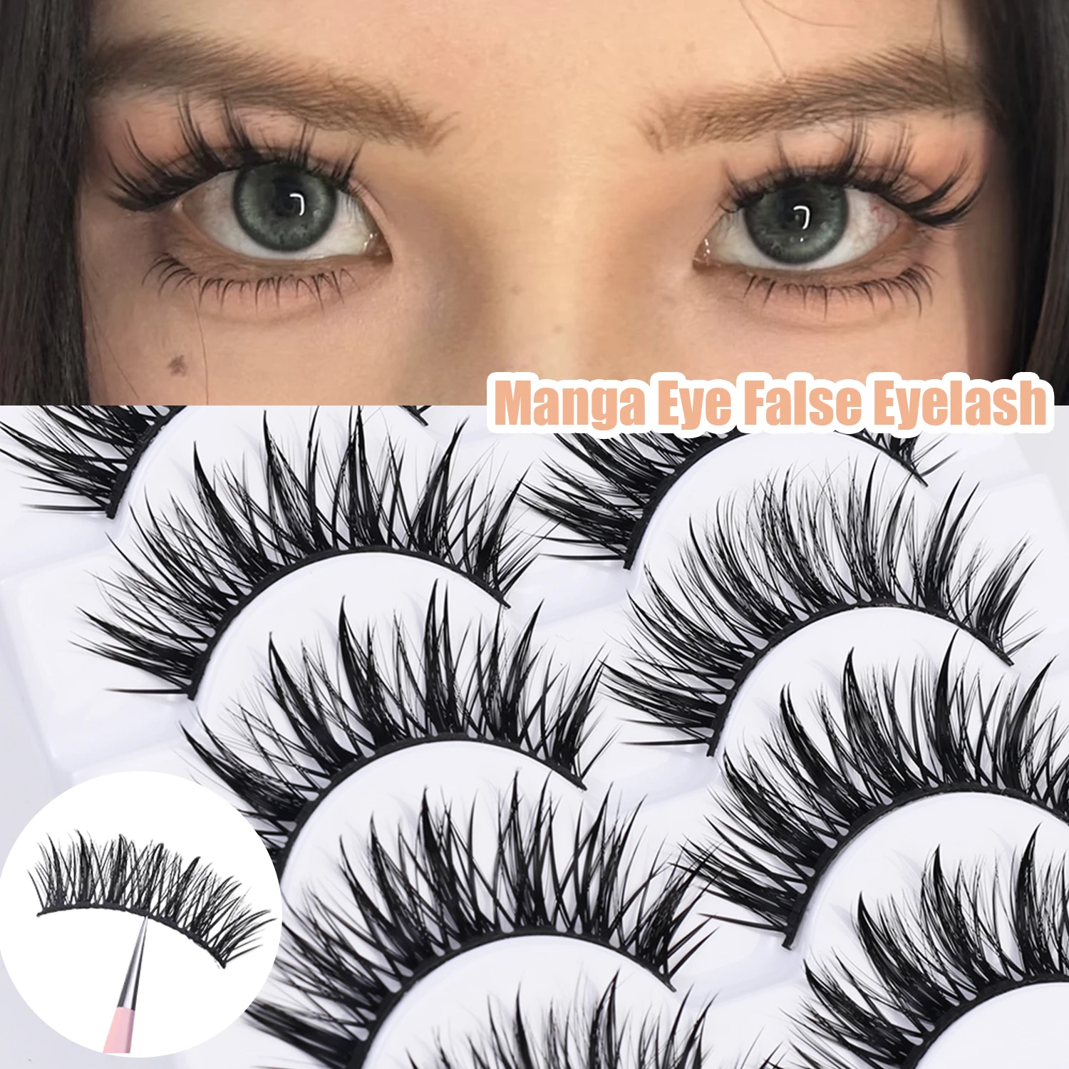 Dikke Valse Wimpers Manga Wimpers Comic Wimper C Krul Lash Natuurlijke Strip Wimpers Zachte Nep Wimpers Lash Extension Make-Up
