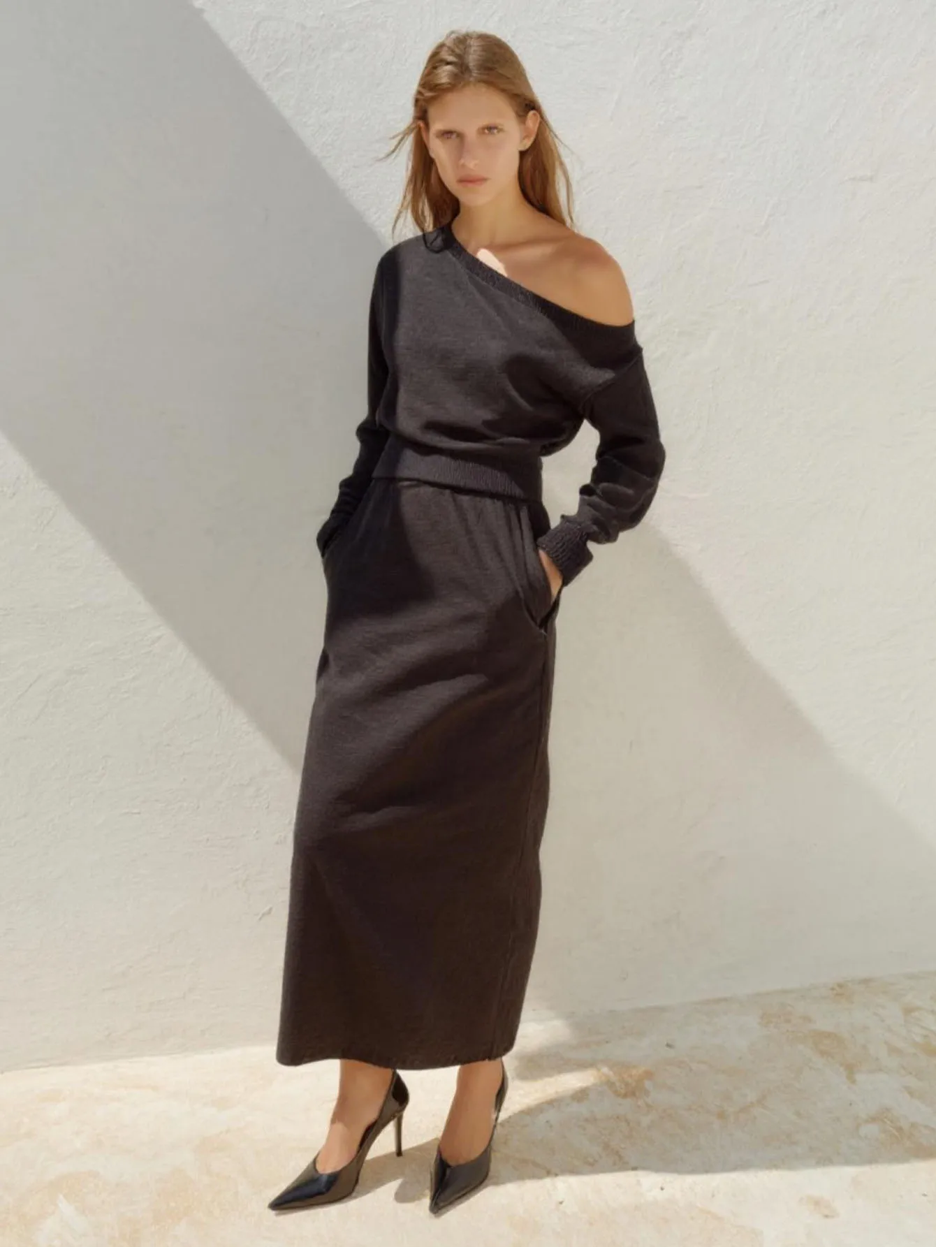 تي شيرت نسائي بأكمام طويلة وطبعة الفهد كاجوال بكتف واحد مريح للخريف والشتاء، قميص يومي #4