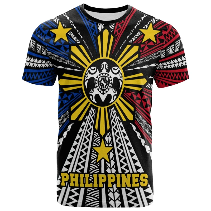 

Harajuku 3D Philippines National Emblem Printed T Shirt Philippines Maori Tribal Styles Graphic Tee Shirts Fashion Tees Clothing