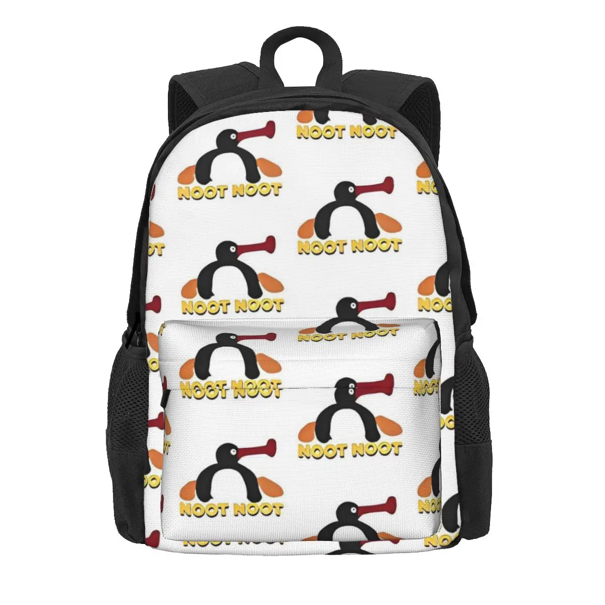 Pingu Noot ransel sekolah kasual wanita, tas punggung bepergian anak laki-laki perempuan Mochila komputer kartun Anime, tas sekolah pelajar kasual