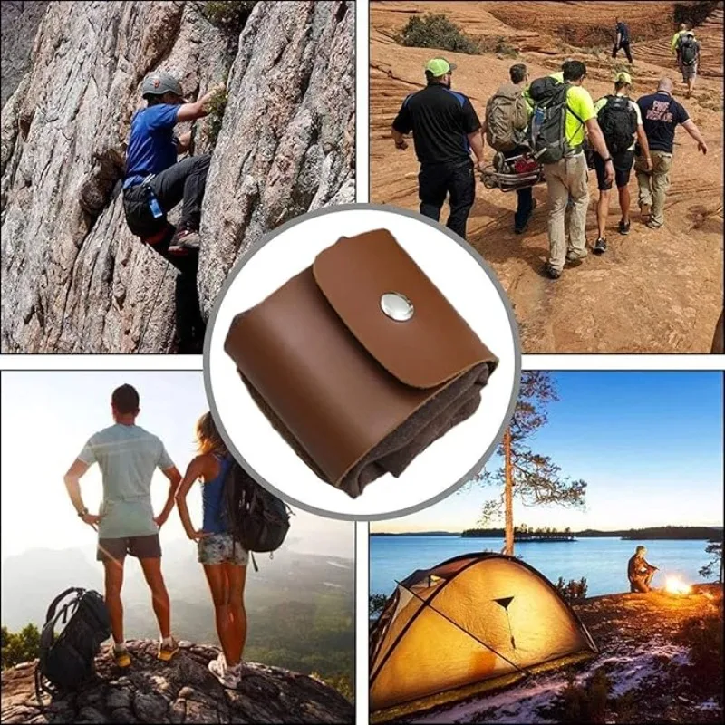 حقيبة قابلة للطي للتخييم في الهواء الطلق، حقيبة تخزين الفطر، مقاومة للماء، حزام Bushcraft، أكياس تفريغ باللون البني