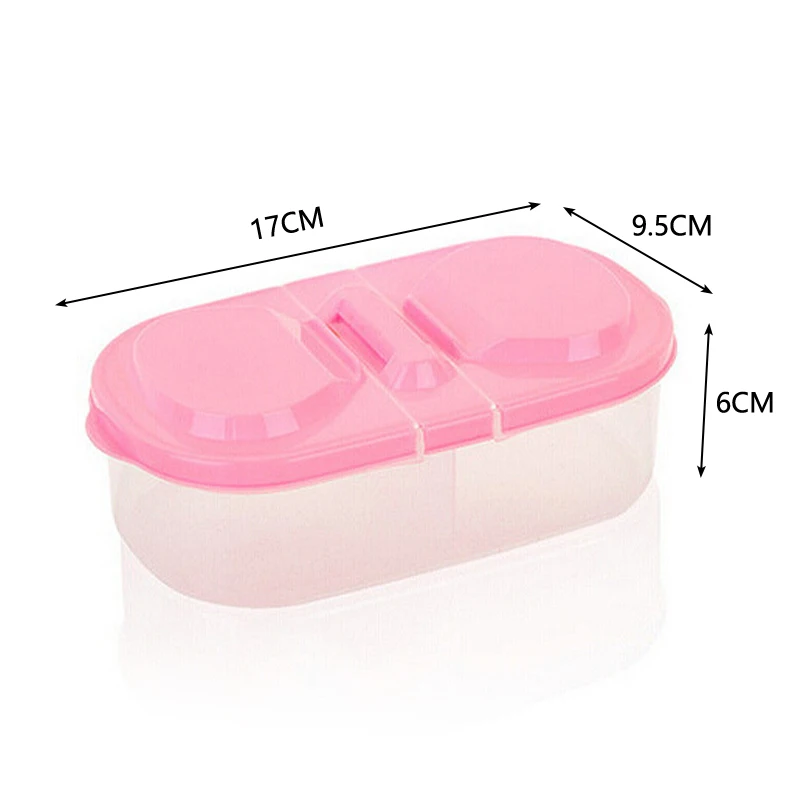 Double-compartment Healthy Plastic Food Container Portable Lunch Box Capacity Camping Picnic Food Fruit Container Storage Box
