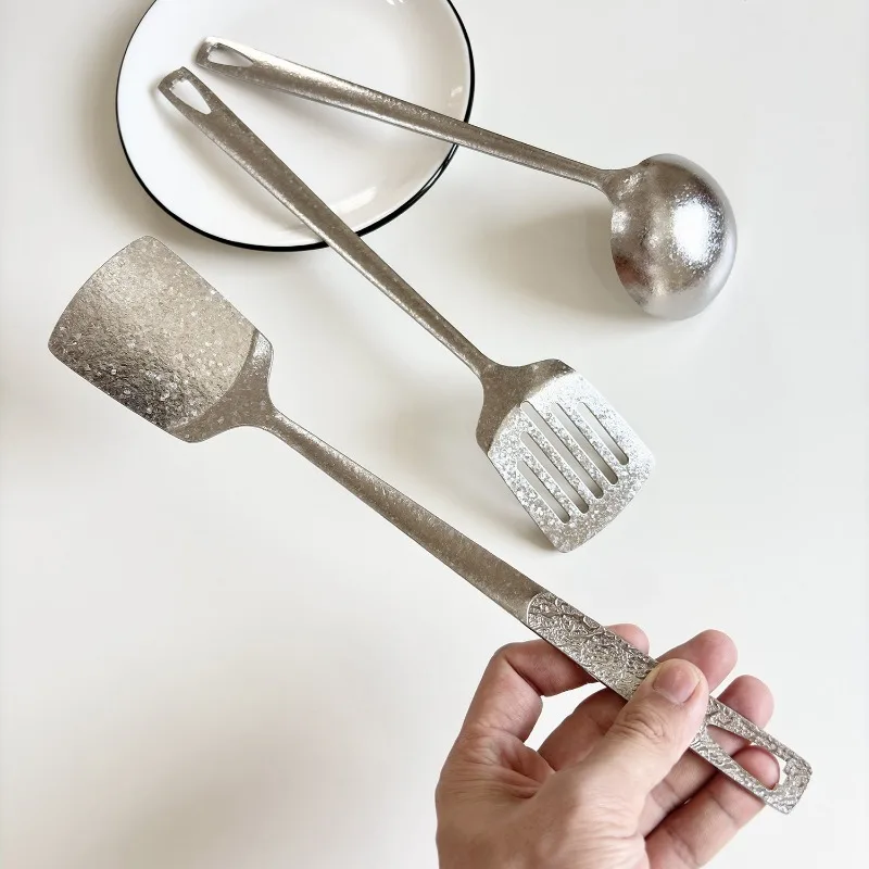 Kitchenware Household Small Spatula Pure Titanium High Temperature Resistant Stir-fry Food Grade Soup Spoon Thick Frying Spatula