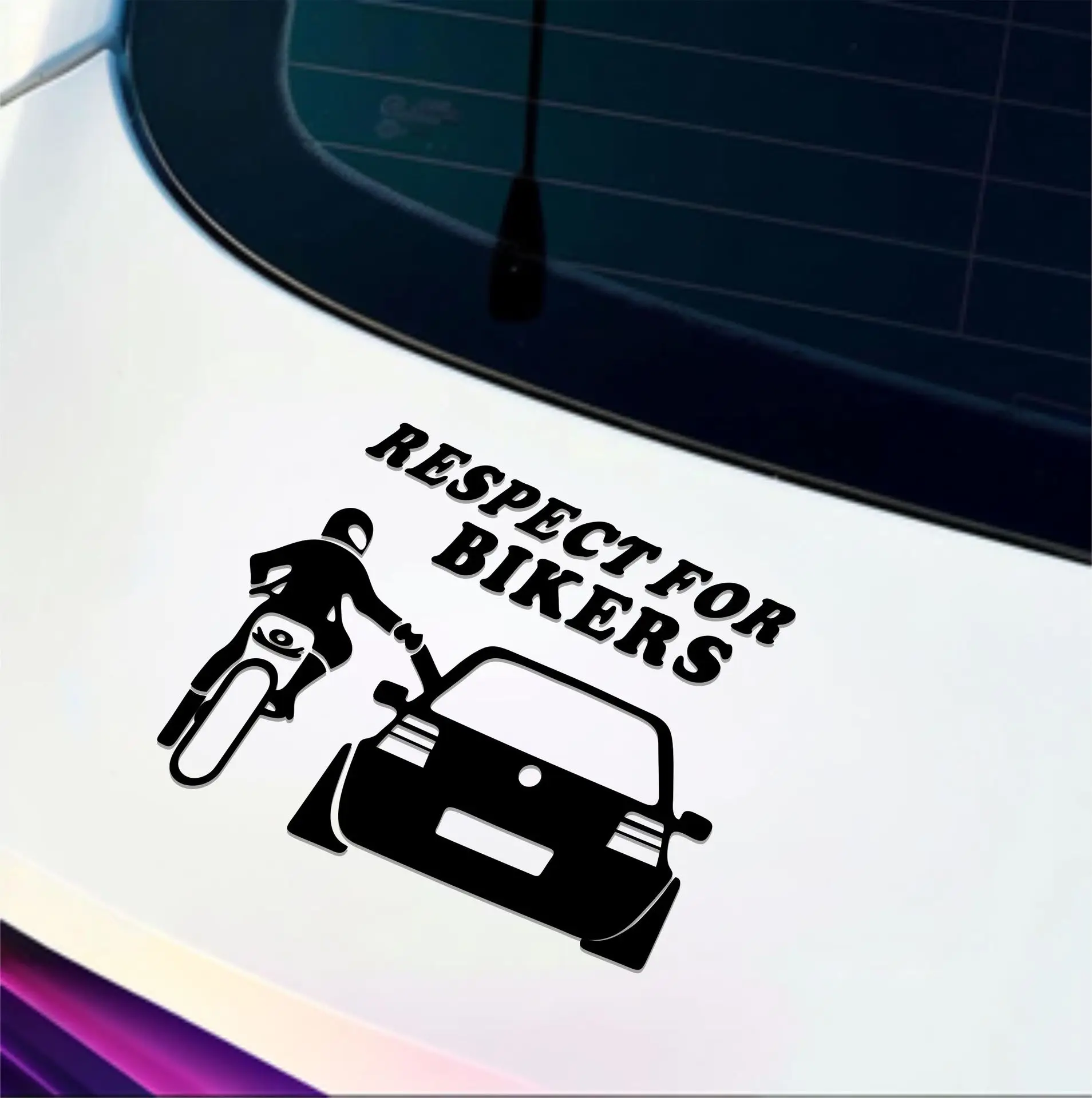 

Respect for Bikers Motorcycle Respect Knight Car Rear Windshield Scratch Decorative Stickers