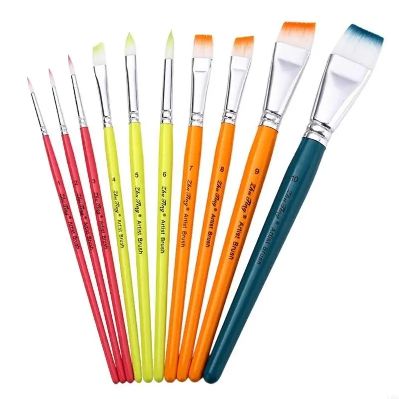 

L4MA 10 Pcs Face Painting Brush Artist Paintbrush Human Body Paint Brush for Painting