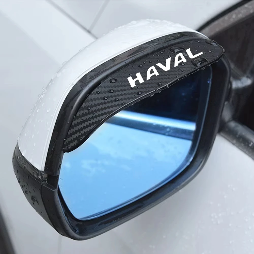 Car Side Mirror Rain Visor Carbon Fiber Pattern for Haval F7 H2 H6 Dargo Jolion H9 M6 Anti‑Rain Shield Mirror Deflector Guard
