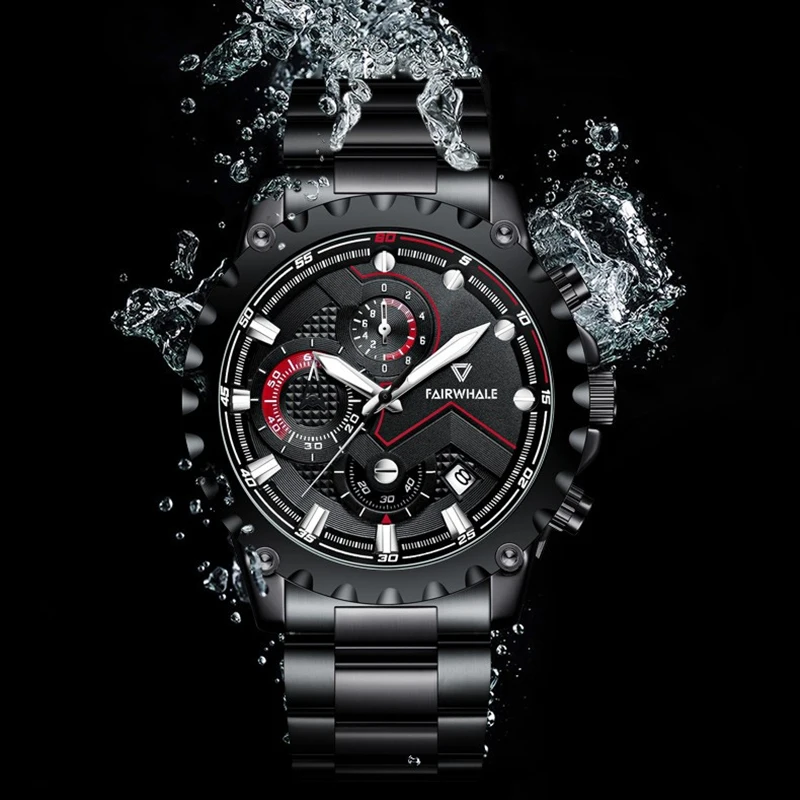 2023 Hot Mark Fairwhale Top Fashion Original New Creative Concepts Series Multifunction Chronograph Ultra Thin Men Quartz Watch