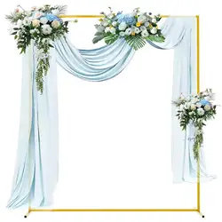 6.6ft Wedding Square Arch Backdrop Metal Stand Suitable for Garden Flower Support Wedding Background Balloon Decoration Prop