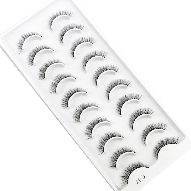 HBZGTLAD 10คู่ขนตาปลอมธรรมชาติปลอมขนตายาวแต่งหน้า3d Mink Eyelashes ตัวต่อขนตา Mink Eyelashes สำหรับความงาม