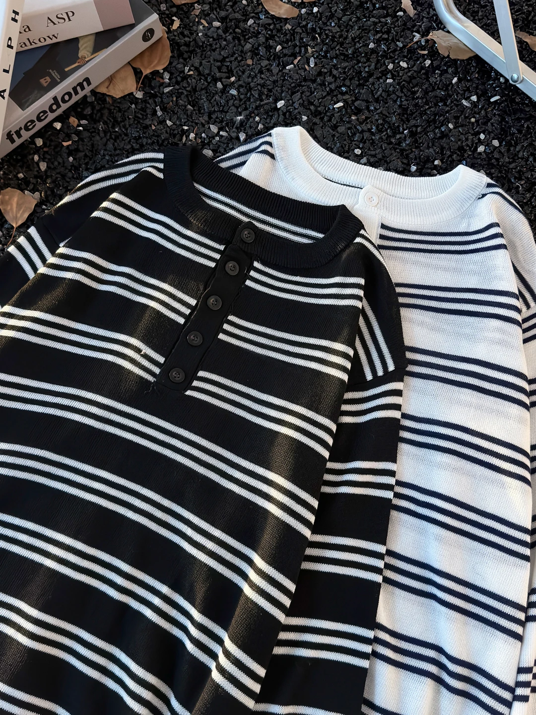 

Loose Men's Knitted Sweater Spring Autumn Casual Striped Sun Protection Outerwear Couple's Faion Retro Sle Long Sve