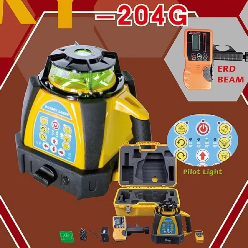 

(Sea shipping) Heipoe 360 3D Self-Leveling Rotating Green Beam 30mw Rotary Laser Level with Remote Control