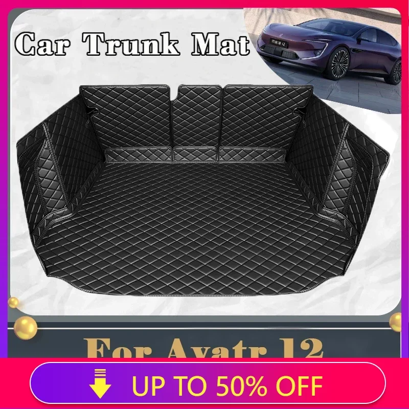 Car Trunk Mat For Avatr 12 One Two 2023 2024 2025 Dirt-resistant Fully Trunk Mat Luxury Rear Cargo Tray Car Accessories