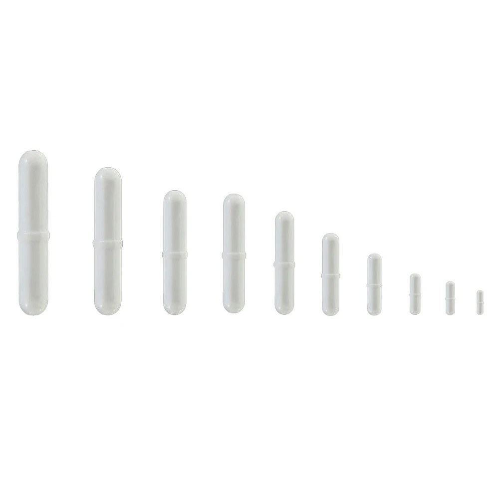 Agitador magnético de PTFE, barra de agitación para uso en laboratorio, Color blanco, 10 piezas