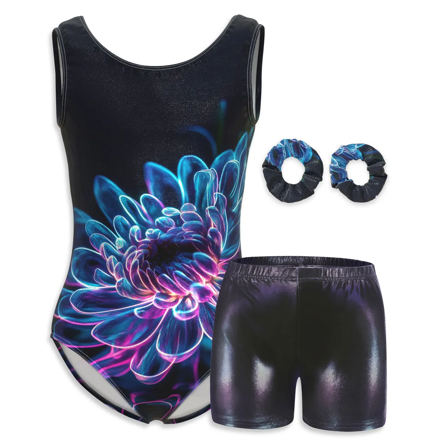 

Gymnastics Leotard for Girls Sparkly Athletic Biketard Unitard Cute Tumbling Outfits for Kids