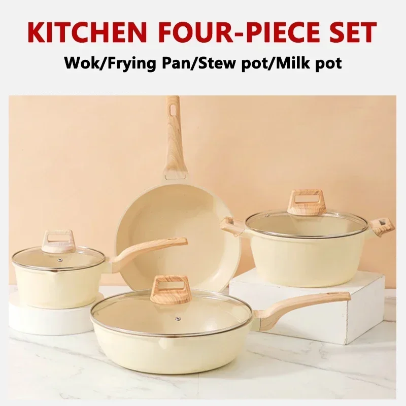 Pots and Pans Set Non Stick Kitchen Cookware Nonstick Granite Cooking Sets Frying Pans Saute Pan Stock Pot Sauce Pan with Lid