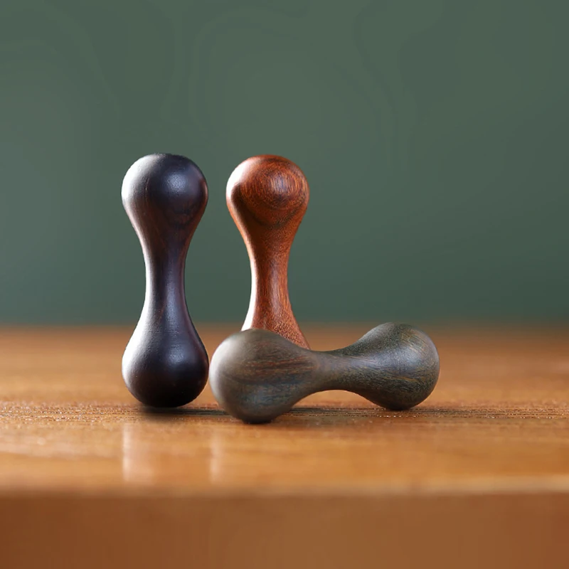 Mini Wood Knucklebone Decompression Toys Polishing Sandalwood Hand Spinner Anxiety Stress Relief Rotate Finger For Party Gift