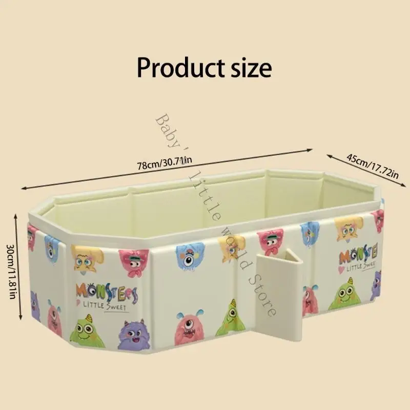 حوض استحمام للأطفال قابل للطي، حوض استحمام قابل للطي للرضع، قطن لؤلؤي آمن وPVC لتجربة حمام صحية B2EB #6