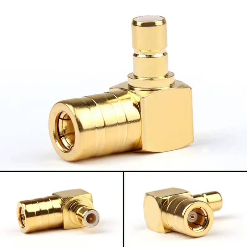 2Pcs SMB Male Plug To SMB Female Jack 90 Degree Right  Angle Connector SMB Male Female Fast Delivery Brass High Quality