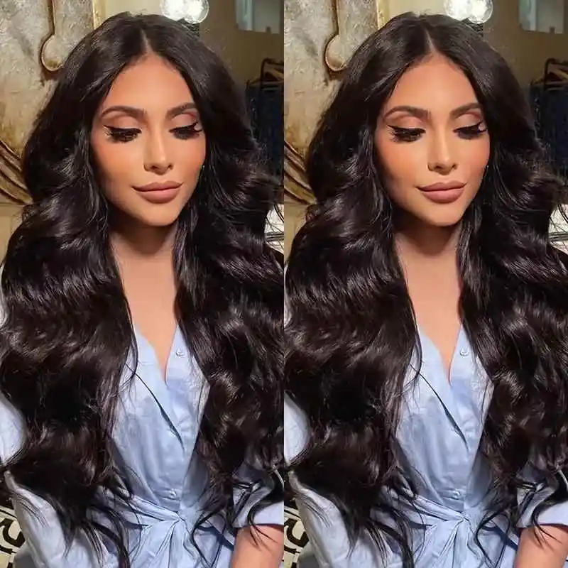 

Bla Middle Part Long Curling Synthetic Fiber Wig Women's Front Lace Body Wig l Sle Faionable Beautiful Hair Beau