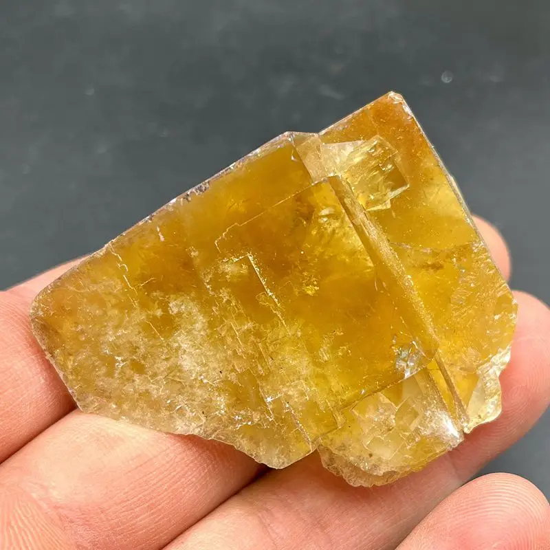 Natural QR code yellow fluorite mineral specimen crystal garden decoration style water healing quartz