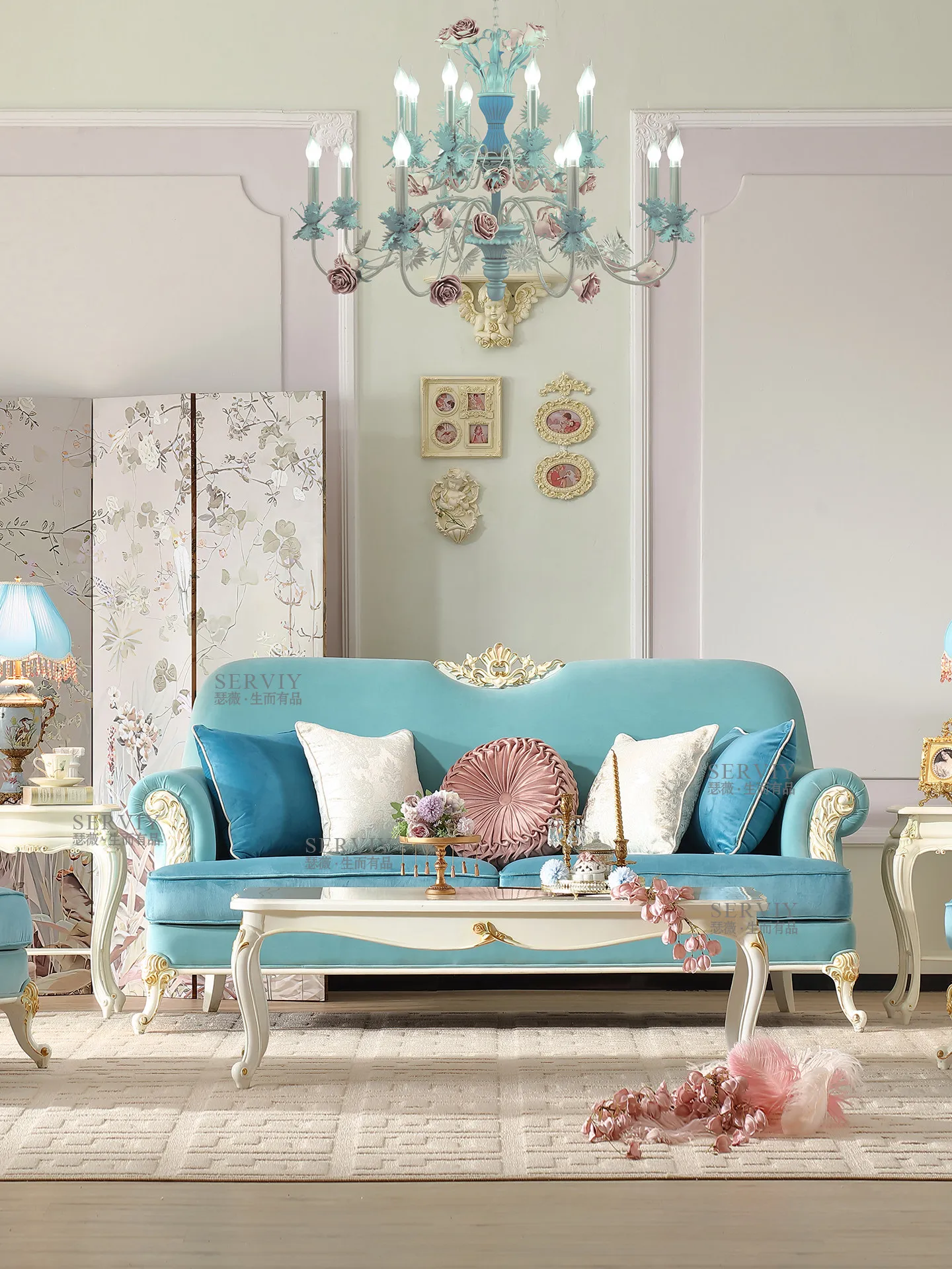 CX Fabric Sofa Small Apartment Princess Extreme Wind Cake Lolita Sofa Group