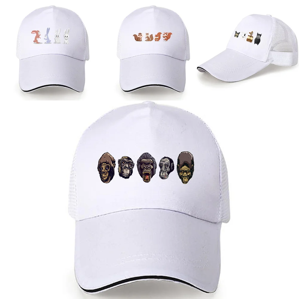 Breathable Mesh Caps Hip Hop Baseball Hats Sun Caps Adjustable UV Protection Snapback Hats Women Men Trucker Cap Cartoon Pattern