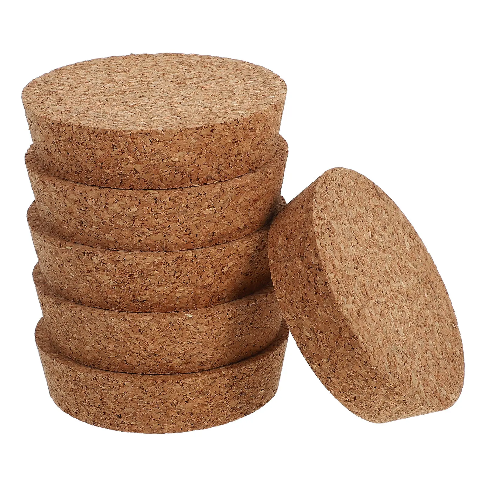 6Pcs Cork Flower Vase Lids Natural Planter Cork Lid Hydroponic Vase Stopper Glass Terrarium Jar Plug 80x20x73mm