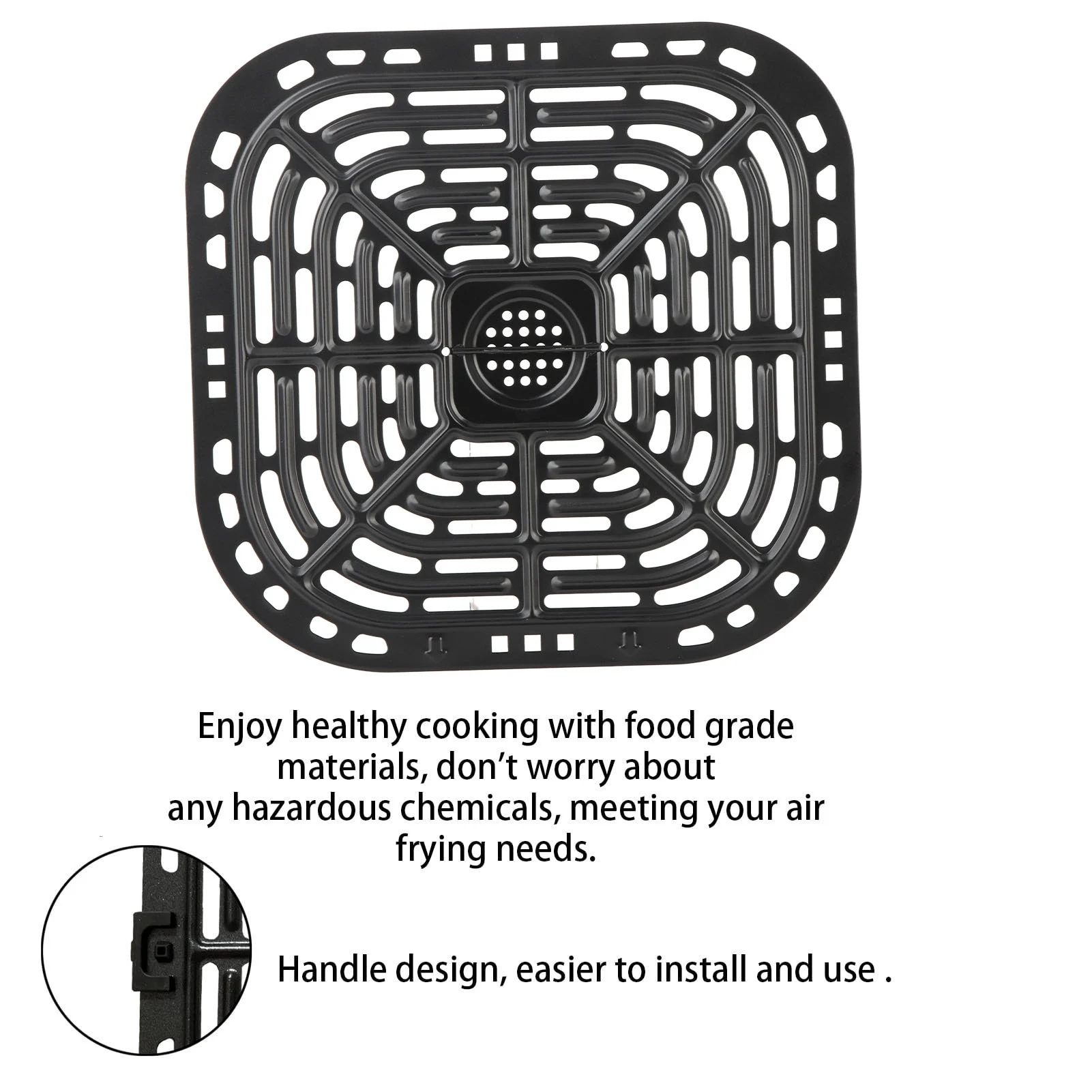 23.5x24.5cm フライヤー交換用グリルパン 304 ステンレス鋼フライヤー交換用クリスパープレートフライヤー交換用グリルパン