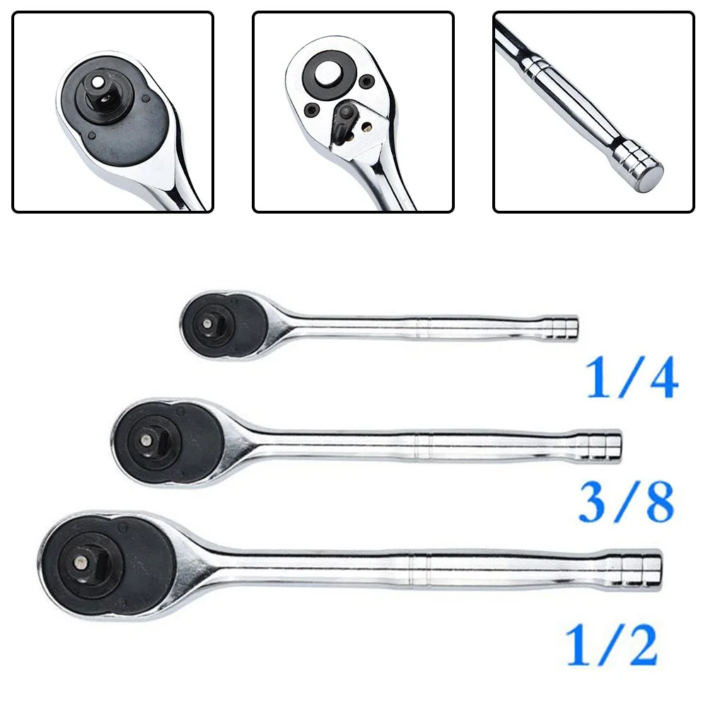 Drive Ratchet Set 1/4 3/8 1/2 High Torque Ratchet Wrench Socket Quick-release Reversible High Quanlity Hand Tool